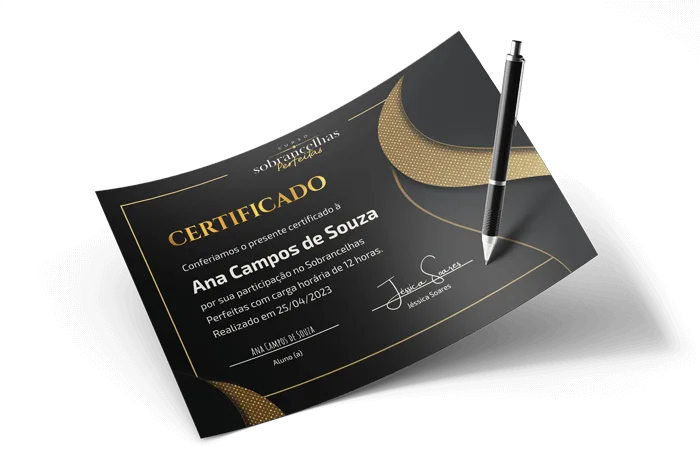 certificado do curso de design de sobrancelhas
